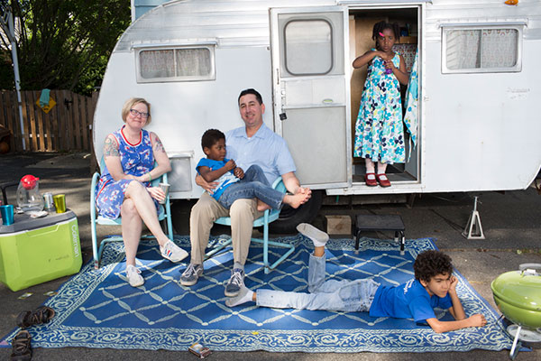 Family's trailer home